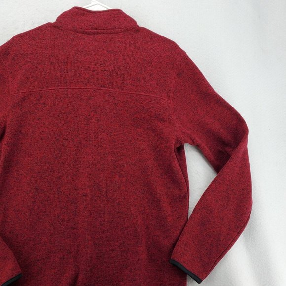 Urban Pipeline Sweater Men's Long Sleeve 1/4 Zip Contrasting Pkt. Pullover Red M - Picture 11 of 12